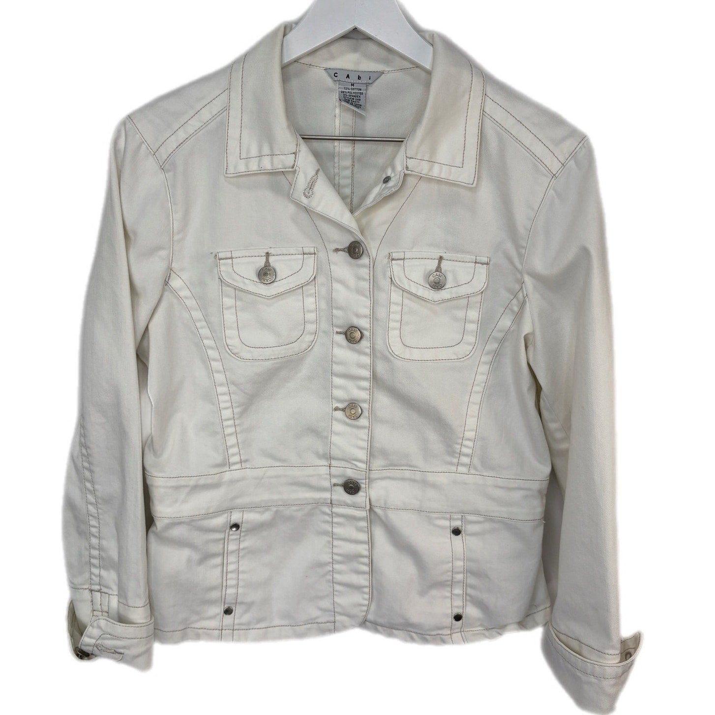 CAbi White Denim Jacket - Women's Size M