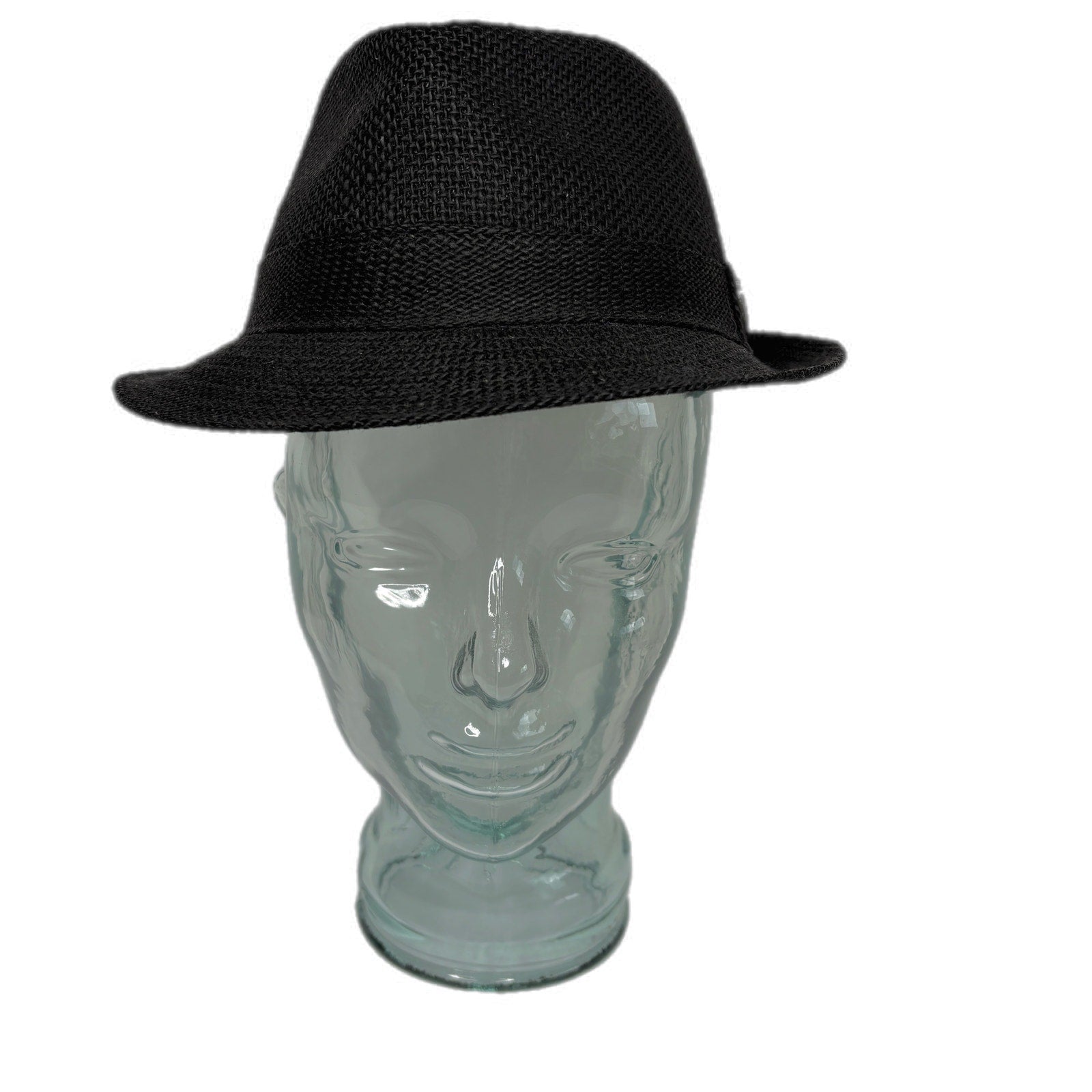 DOBBS Fedora Hat Black Linen Summer Dress Hat Men's Size Small