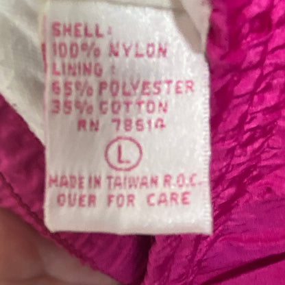 Vintage Nylon Lined Fuchsia Track Wind Pants - Women's Size Large