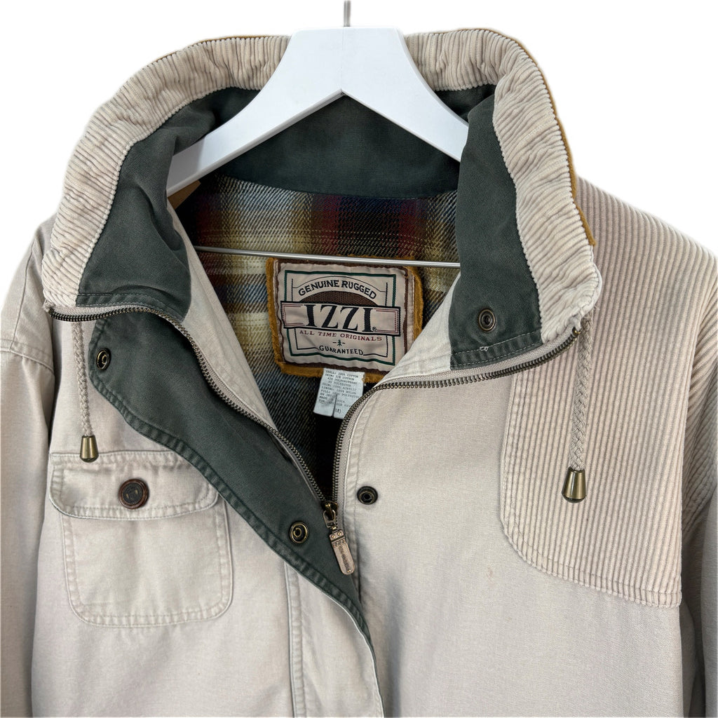Khaki Flannel Lined Cinch Waist Jacket - Women's Size M