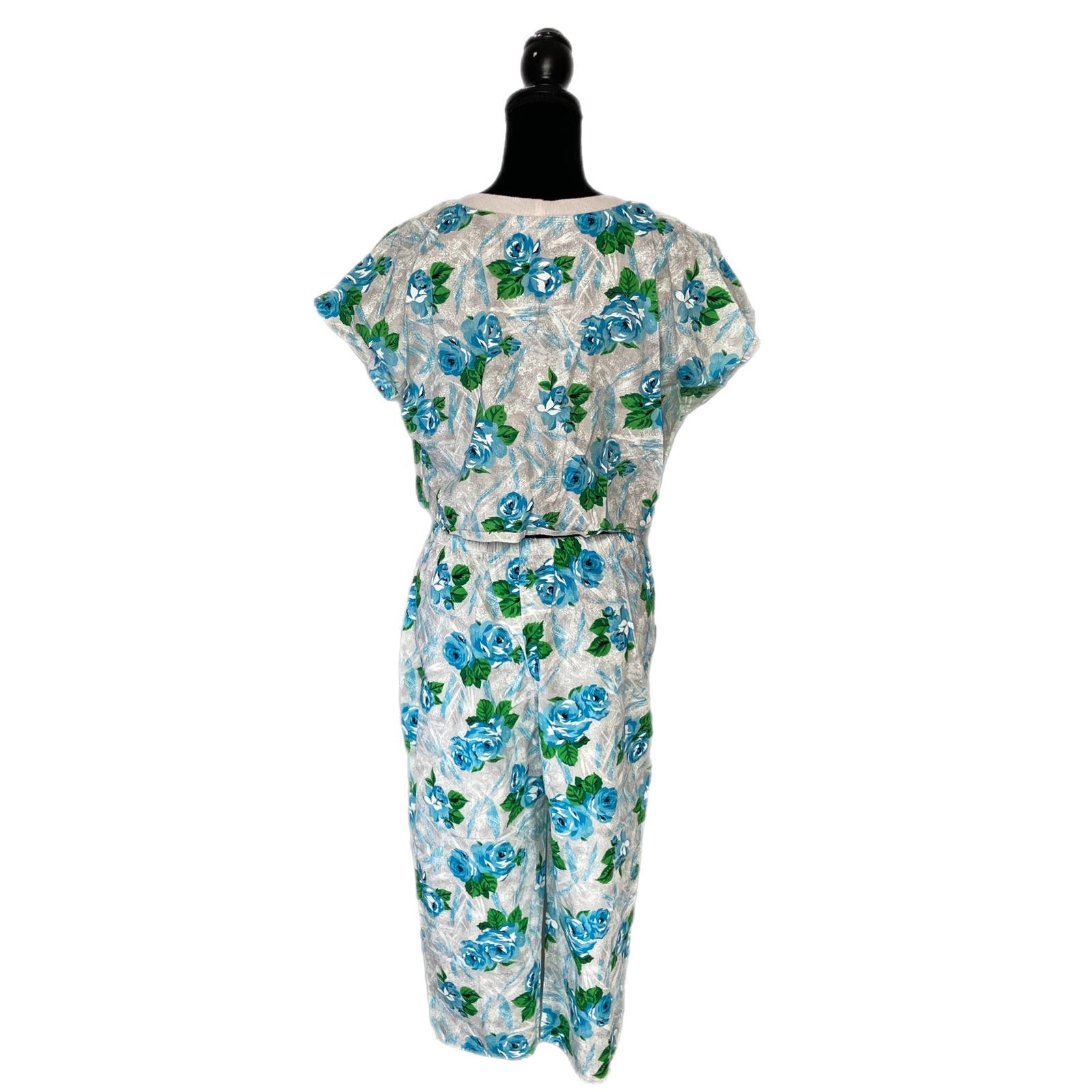 Vintage Floral Crop Top and Matching Capri Pants - Women's Size Small