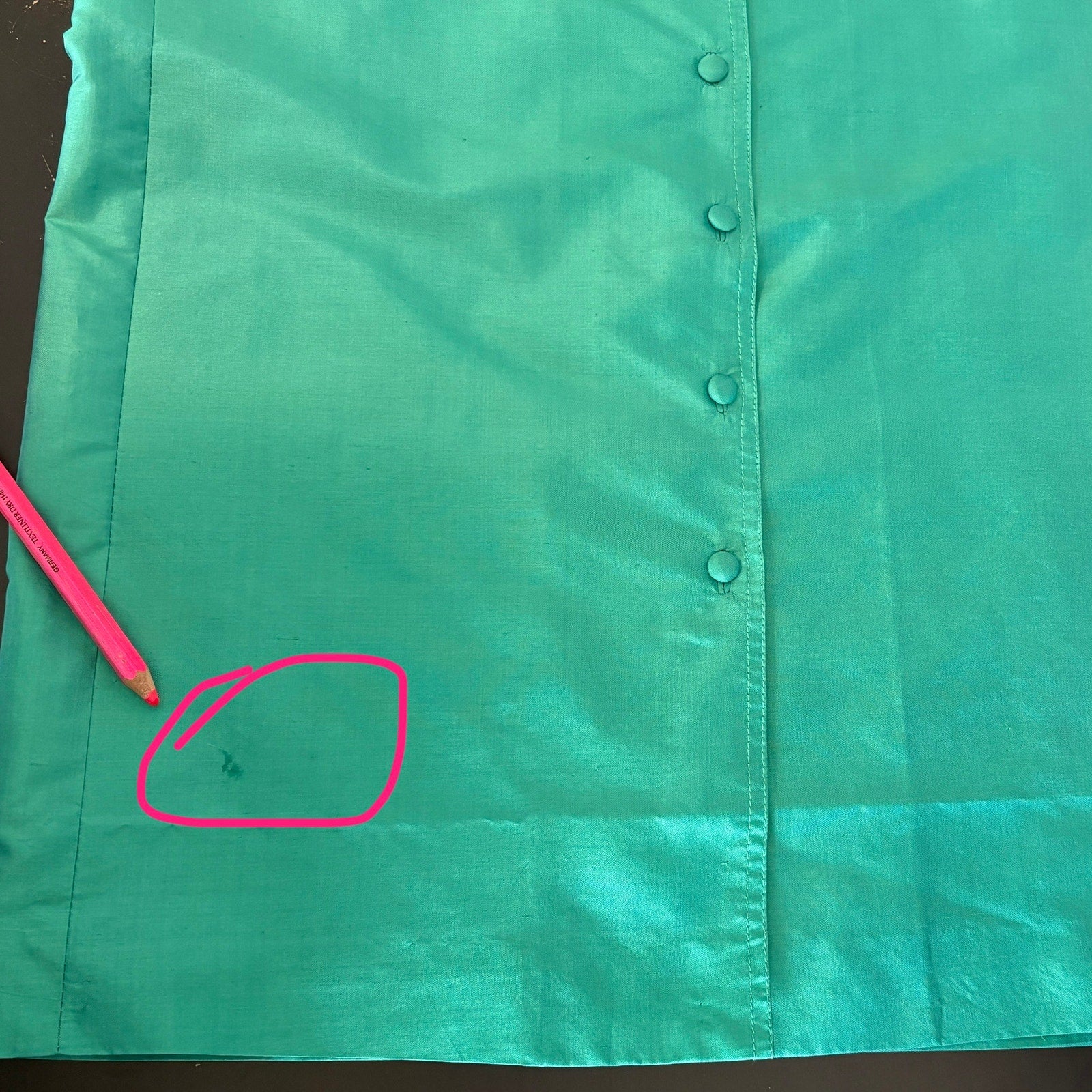 Bogies Thai Silk Green Shirt Dress Matching Belt - Women's Size Small