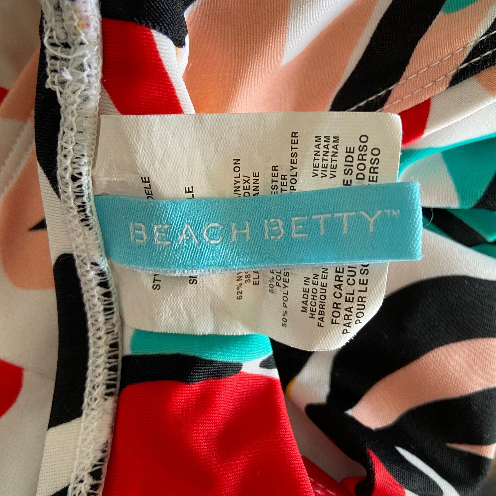 Beach Betty Bright Color Patterned Bikini Top - Women's Size M