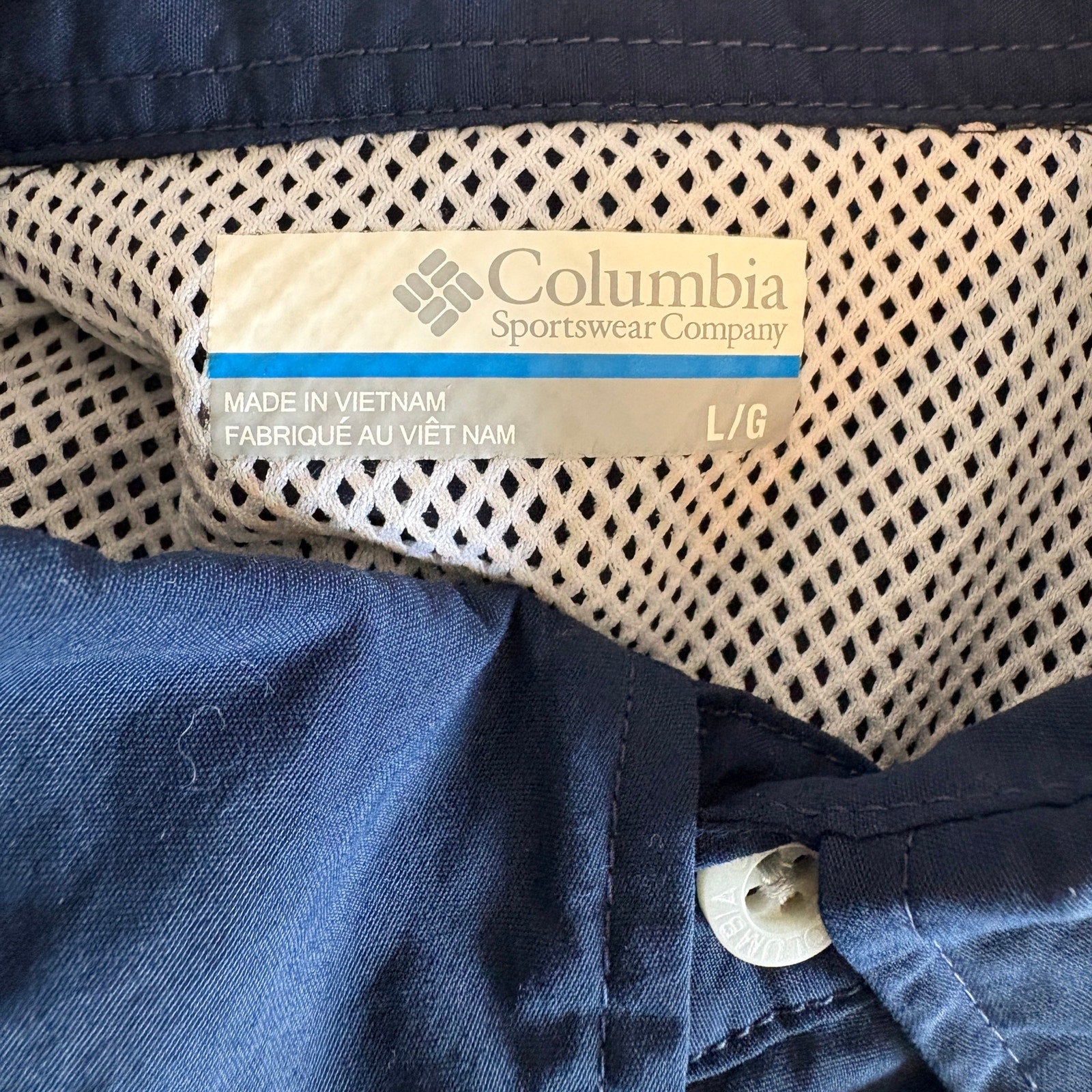 Columbia PFG Blue Tactel Nylon Short Sleeve Shirt - Men's Size L