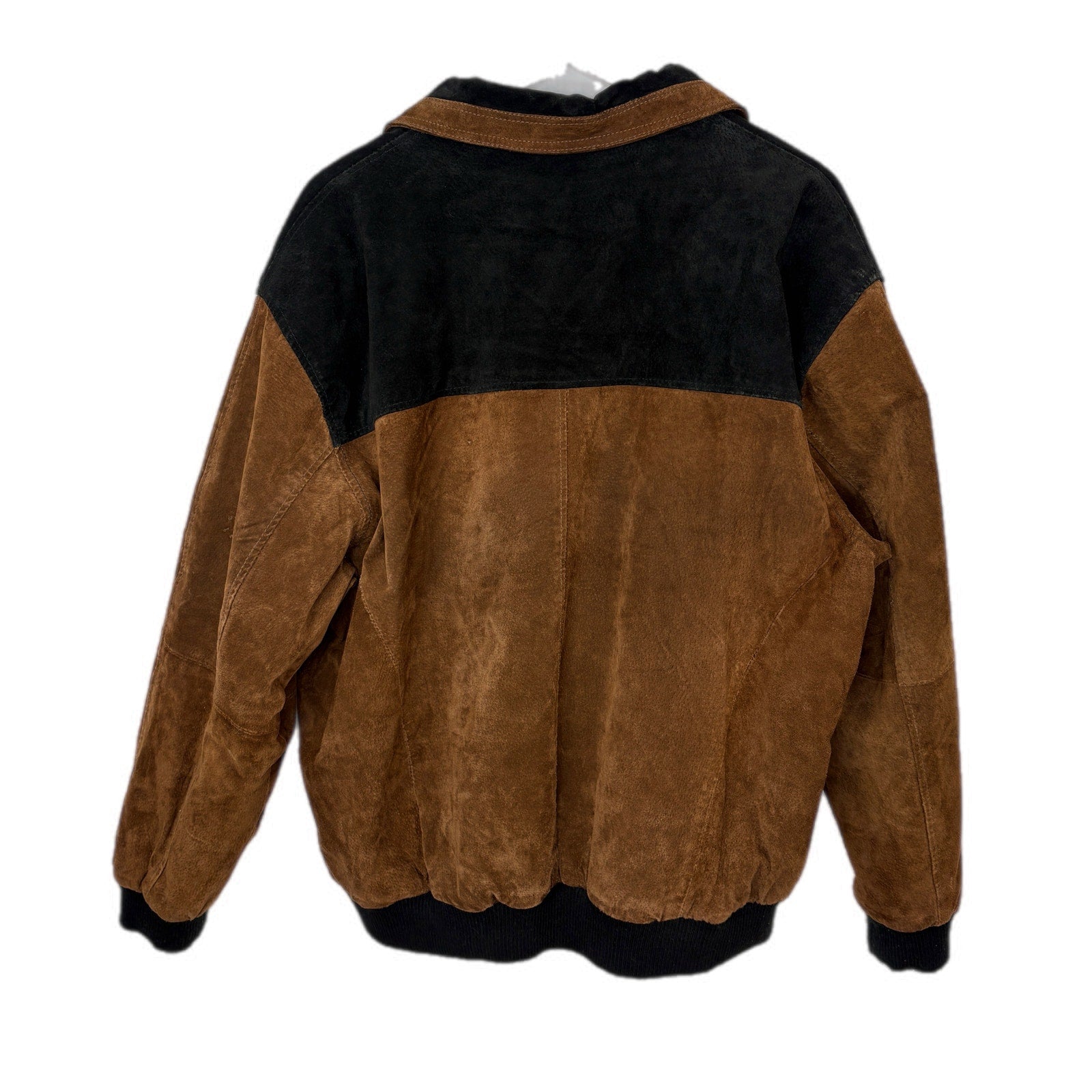 Vintage Leather Brand Two Tone Suede Geo Pattern Stripe Jacket - Men's Size XL