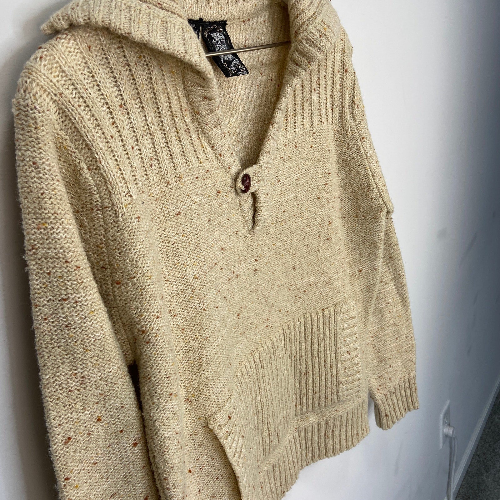 Vintage 70s 80s Kennington Henley Kangaroo Pocket Sweater - Men's M