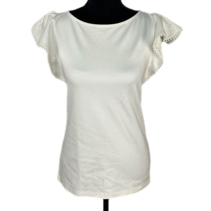 Ann Taylor Off White Cap Ruffle Sleeve Shirt - Women's Size XS