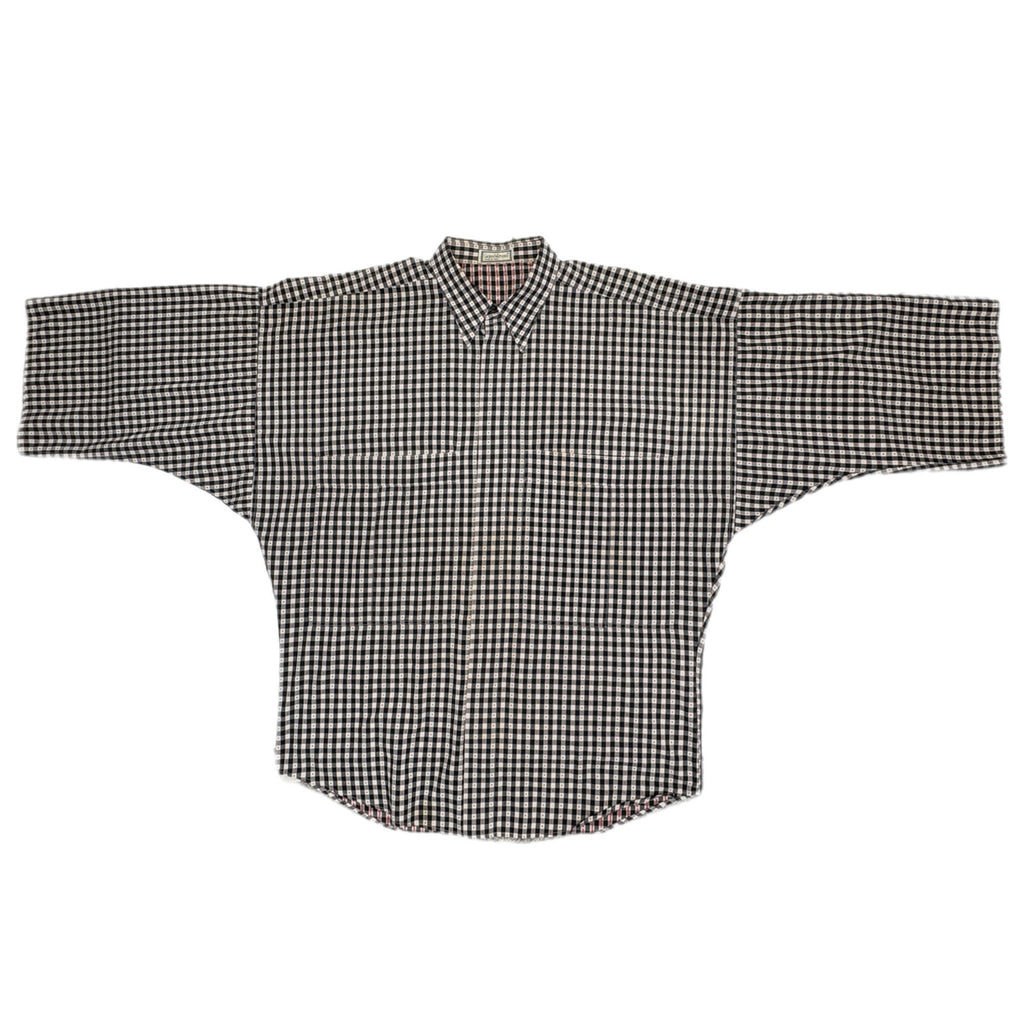 Vintage 80's Rare Gianni Versace Checkered Plaid Button Front Shirt - Men's M