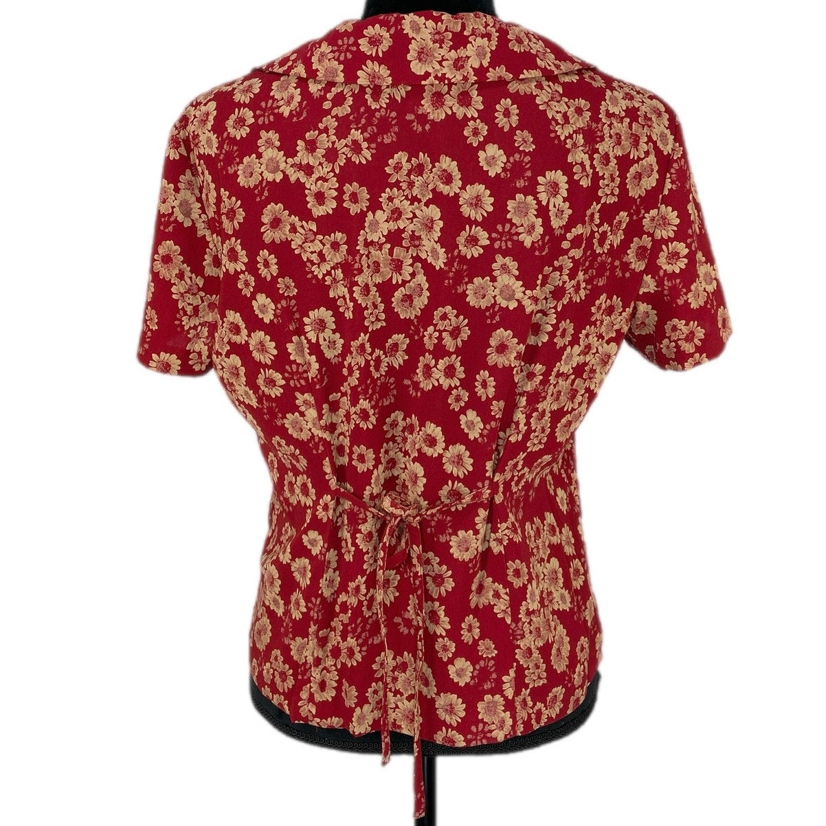 Vintage Floral Peter Pan Collar Short Sleeve Blouse NWT - Women's Size PM