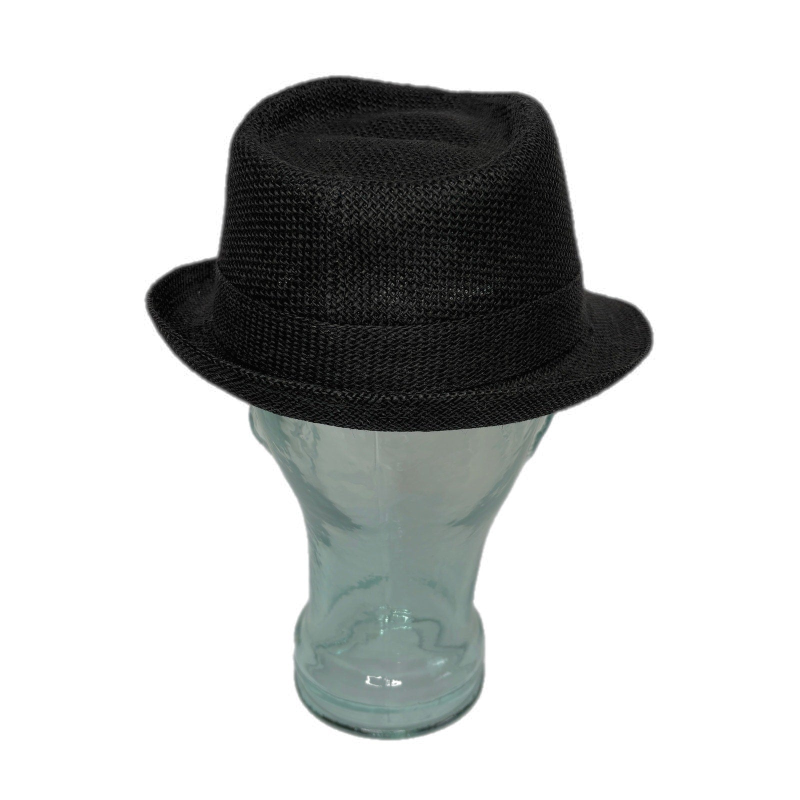 DOBBS Fedora Hat Black Linen Summer Dress Hat Men's Size Small