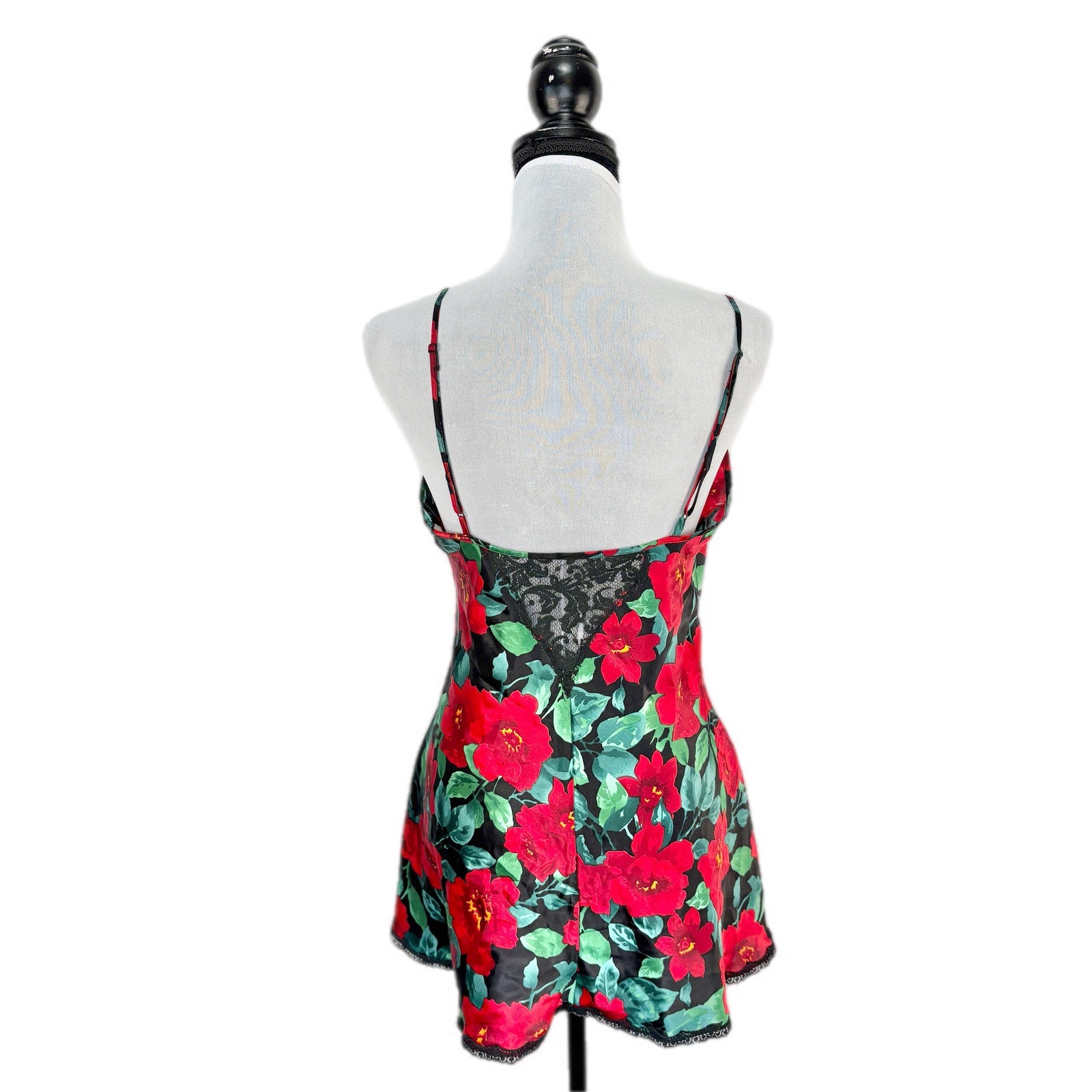 Vintage Victoria's Secret Red Floral Lace Trim Nightie - Women's Size M