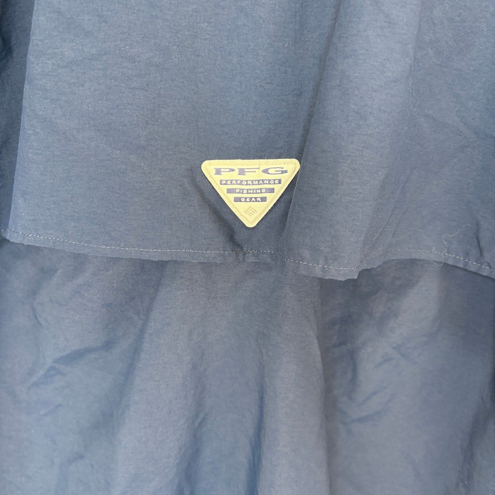 Columbia PFG Blue Tactel Nylon Short Sleeve Shirt - Men's Size L