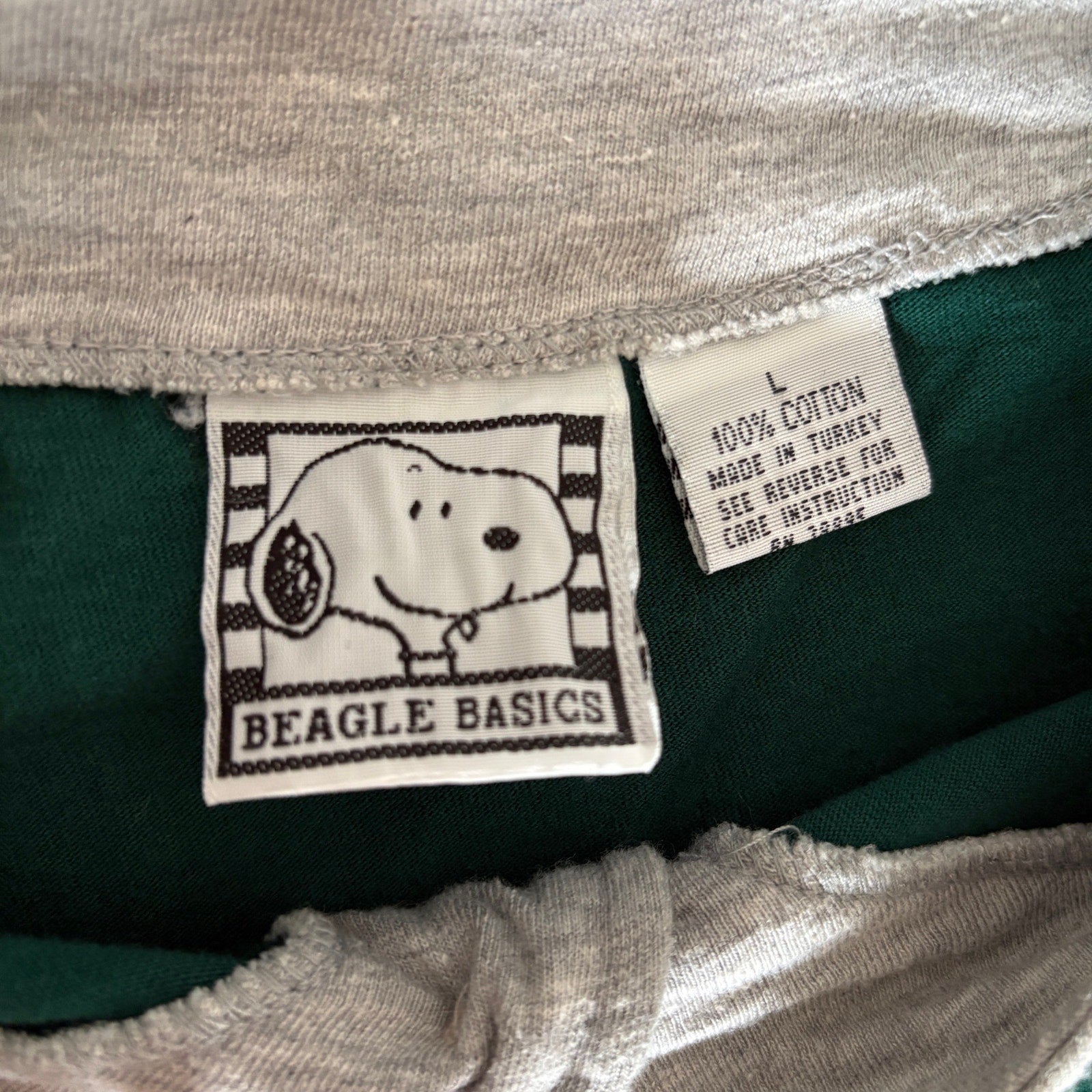 Vintage Snoopy Sunglasses Green Baseball T Shirt - Adult Size L