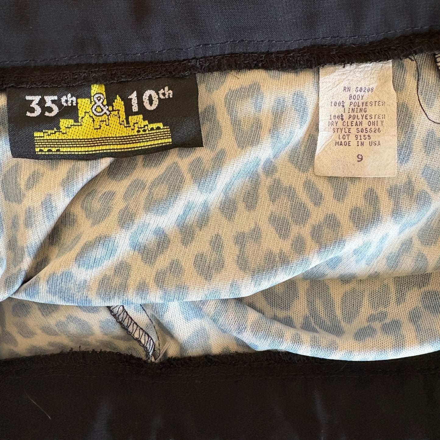 American Vintage Leopard Print Sheer Black Long Skirt - Women's Size 9