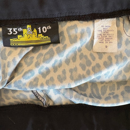 American Vintage Leopard Print Sheer Black Long Skirt - Women's Size 9