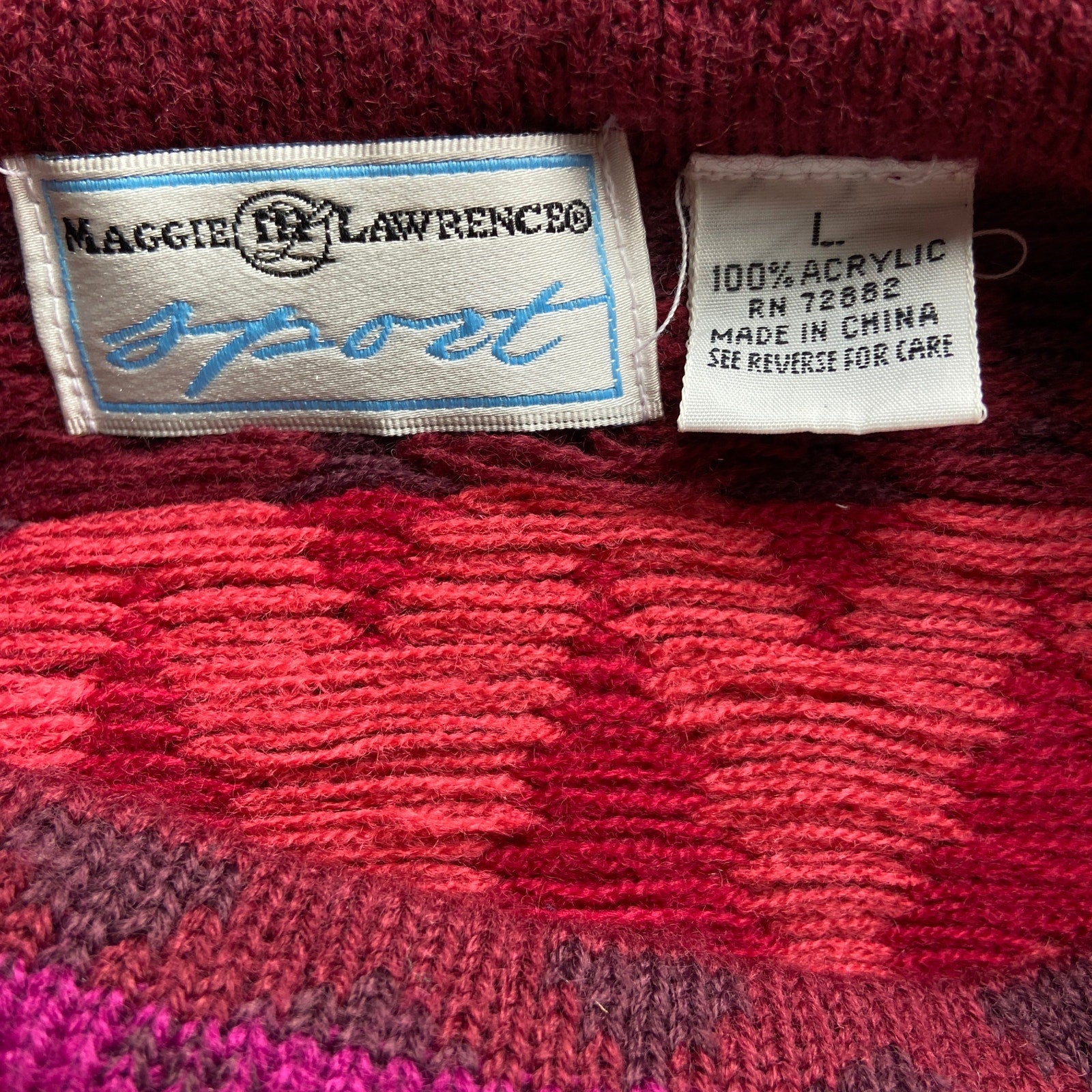 Vintage Triangle Pattern Longer Crewneck Sweater - Women's Size L