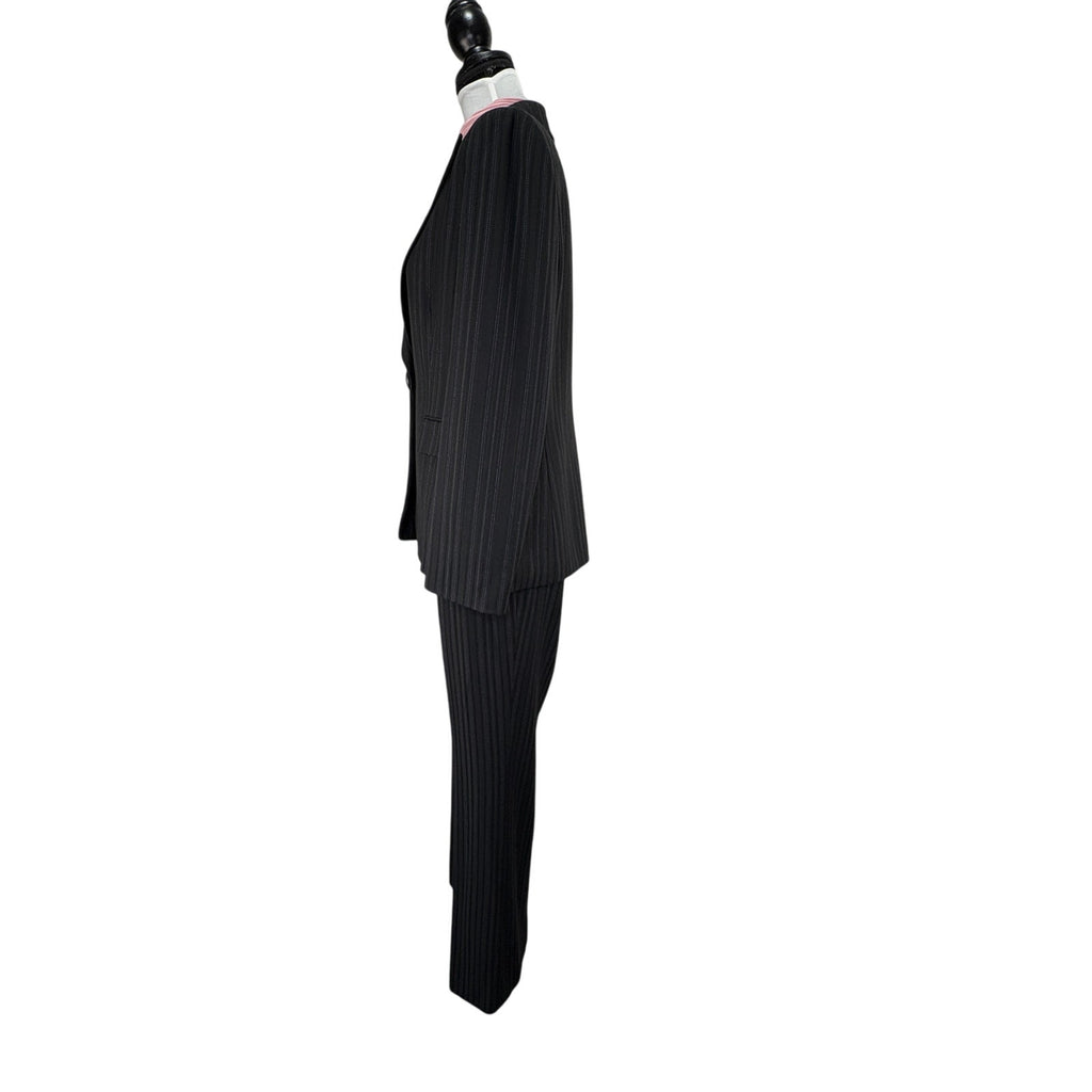 Tahari Black Pinstripe Pant Suit - Women's Size 12