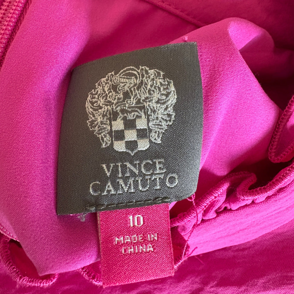 Vince Camuto Bright Pink Halter Wide Leg Jumpsuit - Women's Size 10