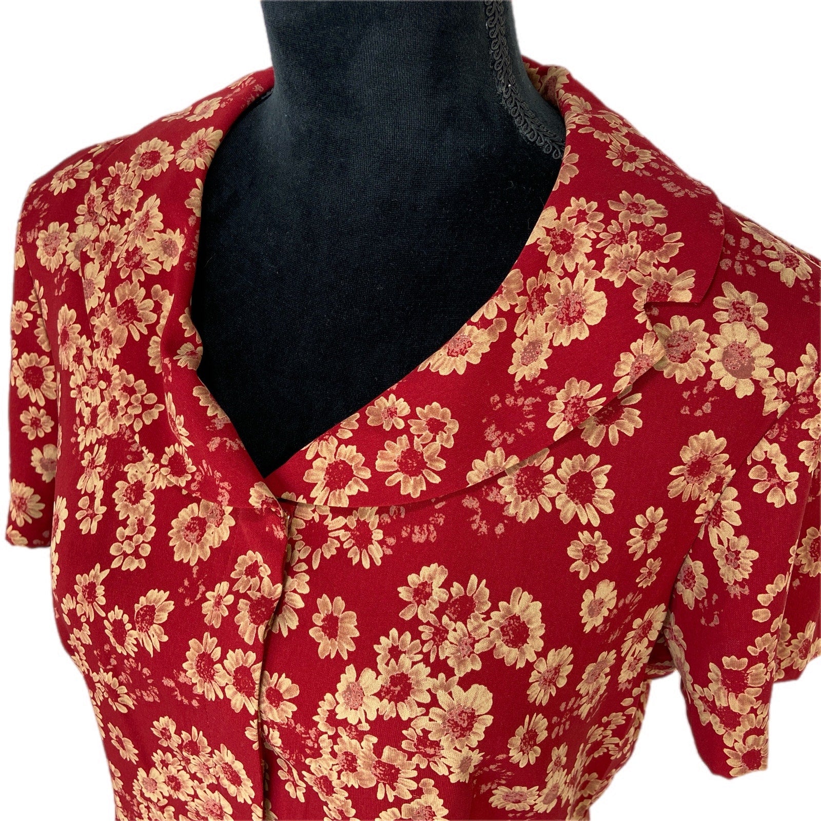 Vintage Floral Peter Pan Collar Short Sleeve Blouse NWT - Women's Size PM