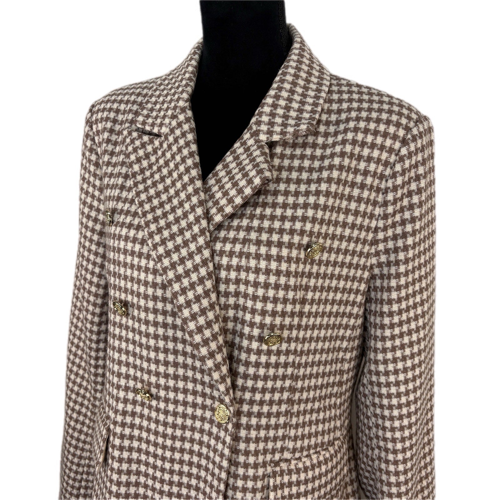 Entro Matching Houndstooth Shorts and Blazer Set - Women's Size L