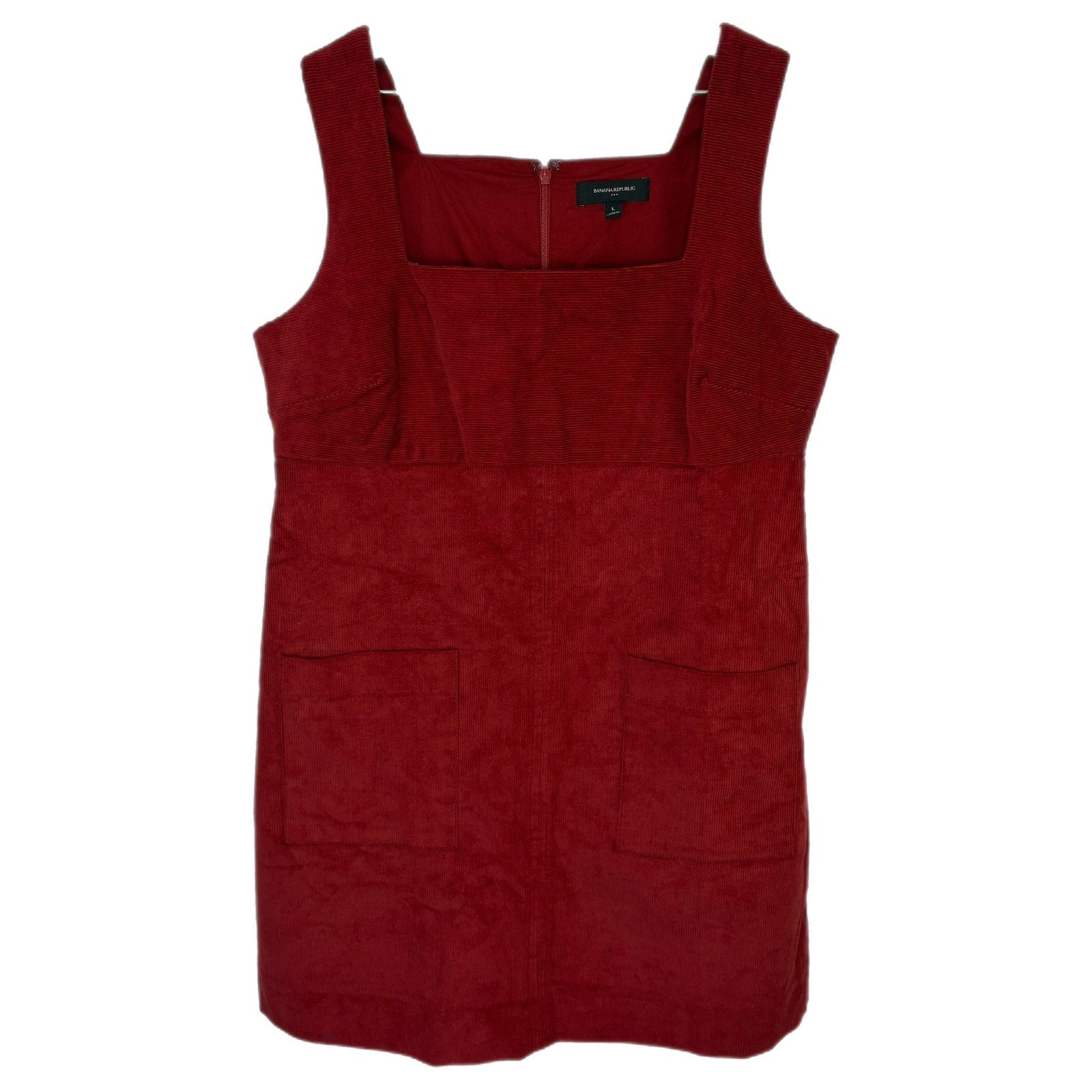 Banana Republic Red-Orange Corduroy Jumper Dress - Women's Size L
