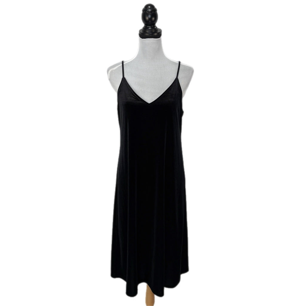 Black Velvet Stretchy Slip Dress - Women's Size S