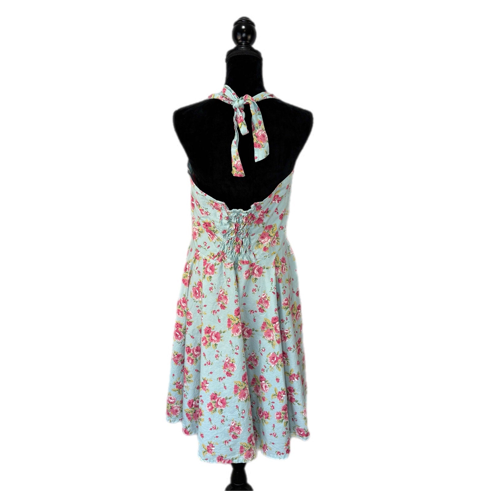 Fifties Chic Floral Halter Pin Up Dress - Women's Size XXL