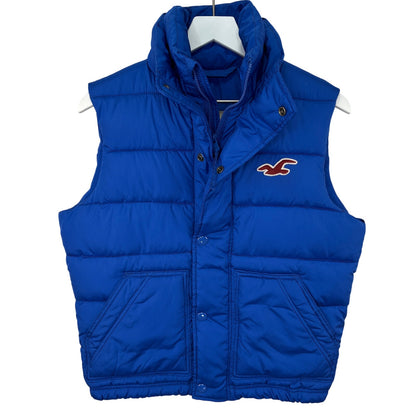 Y2K Hollister Blue Puffer Vest - Men's Size Small