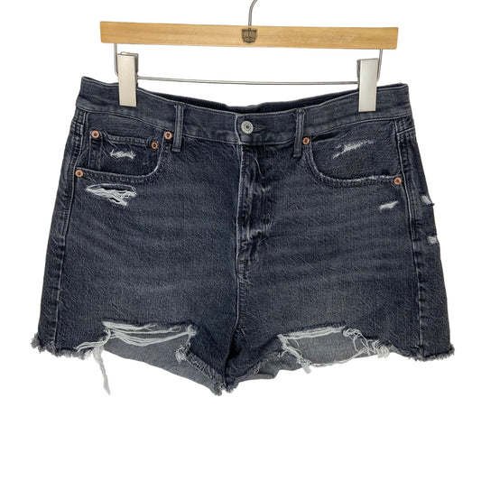 American Eagle Faded Black Distressed Cut Off High Waist Shorts - Women's 14