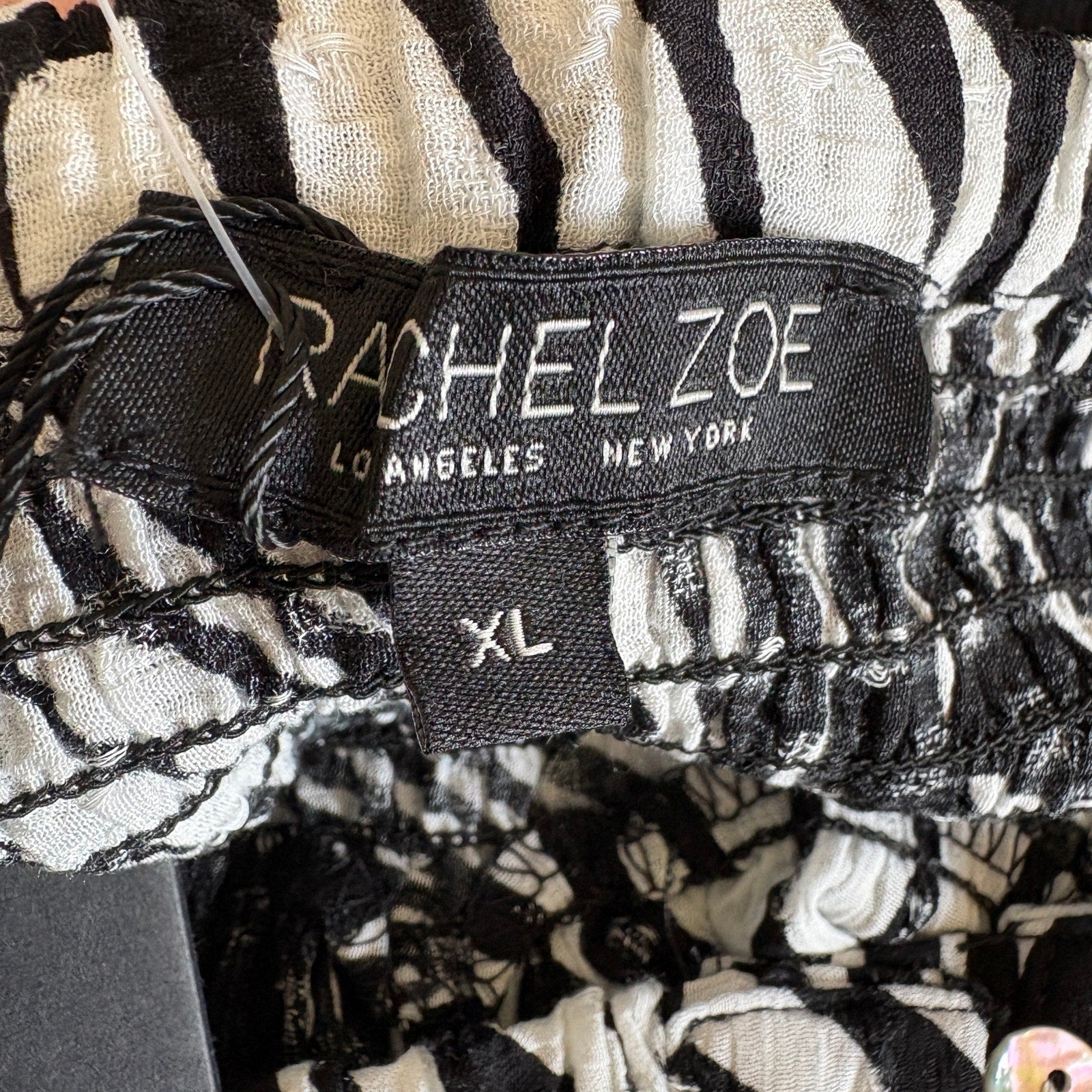 Rachel Zoe Black White Leaves Print Flowy Skirt NWT - Women's Size XL