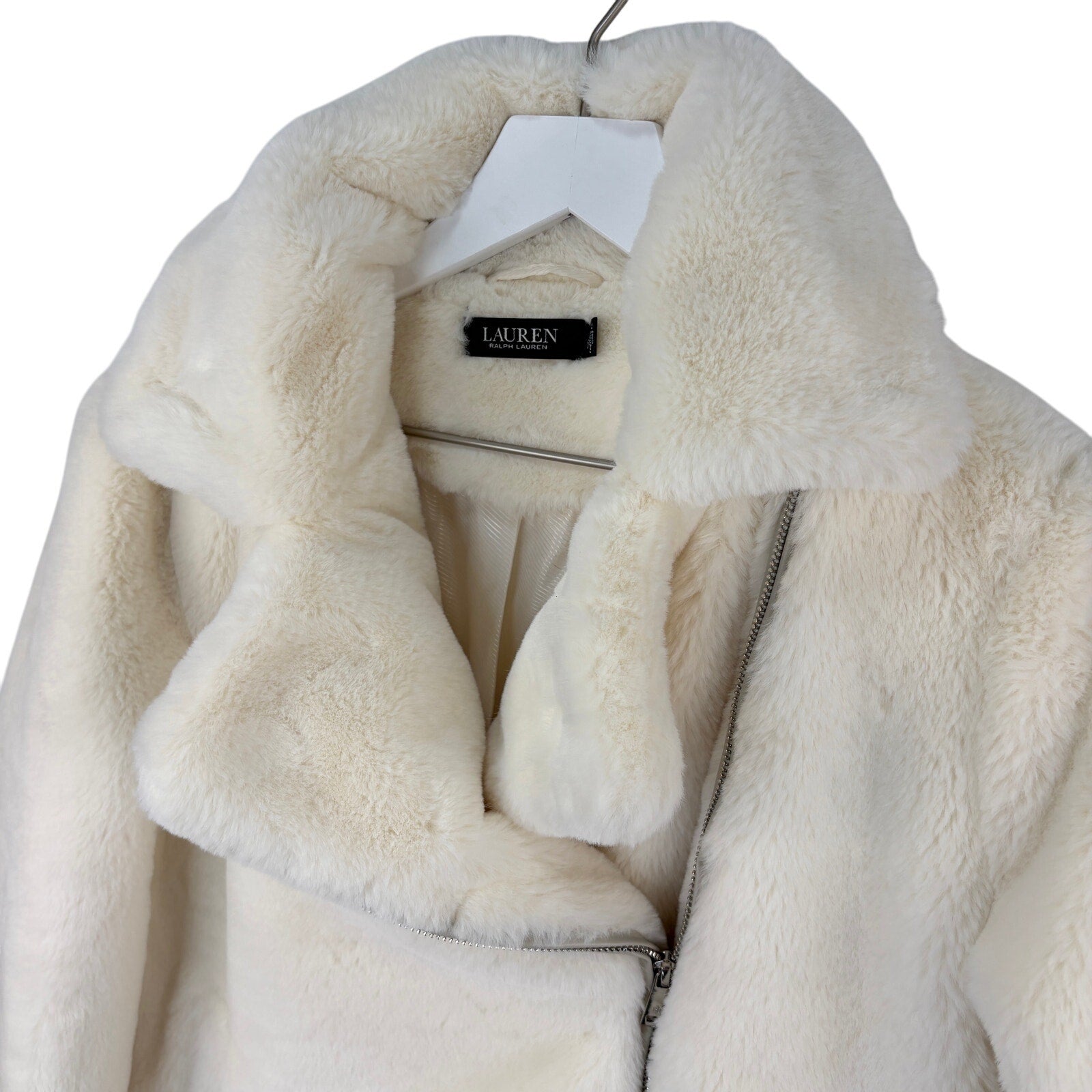 Ralph Lauren Black Label Faux Fur Cream Jacket - Women's Size XS
