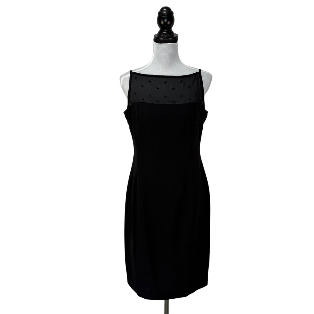 Y2K Black Sheer Beaded Top Dress - Women's Size 10