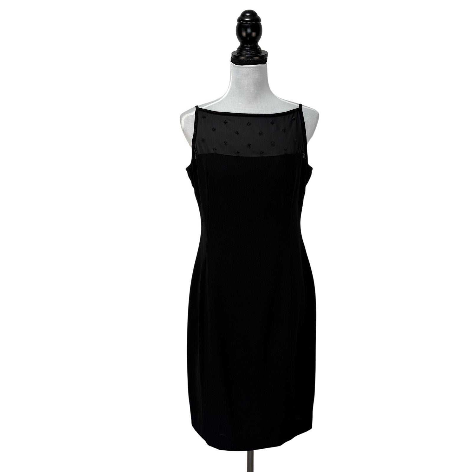 Y2K Black Sheer Beaded Top Dress - Women's Size 10
