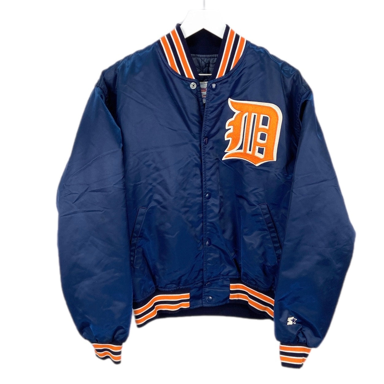 Vintage Starter Detroit Tigers Satin Bomber Jacket - Men's Size L