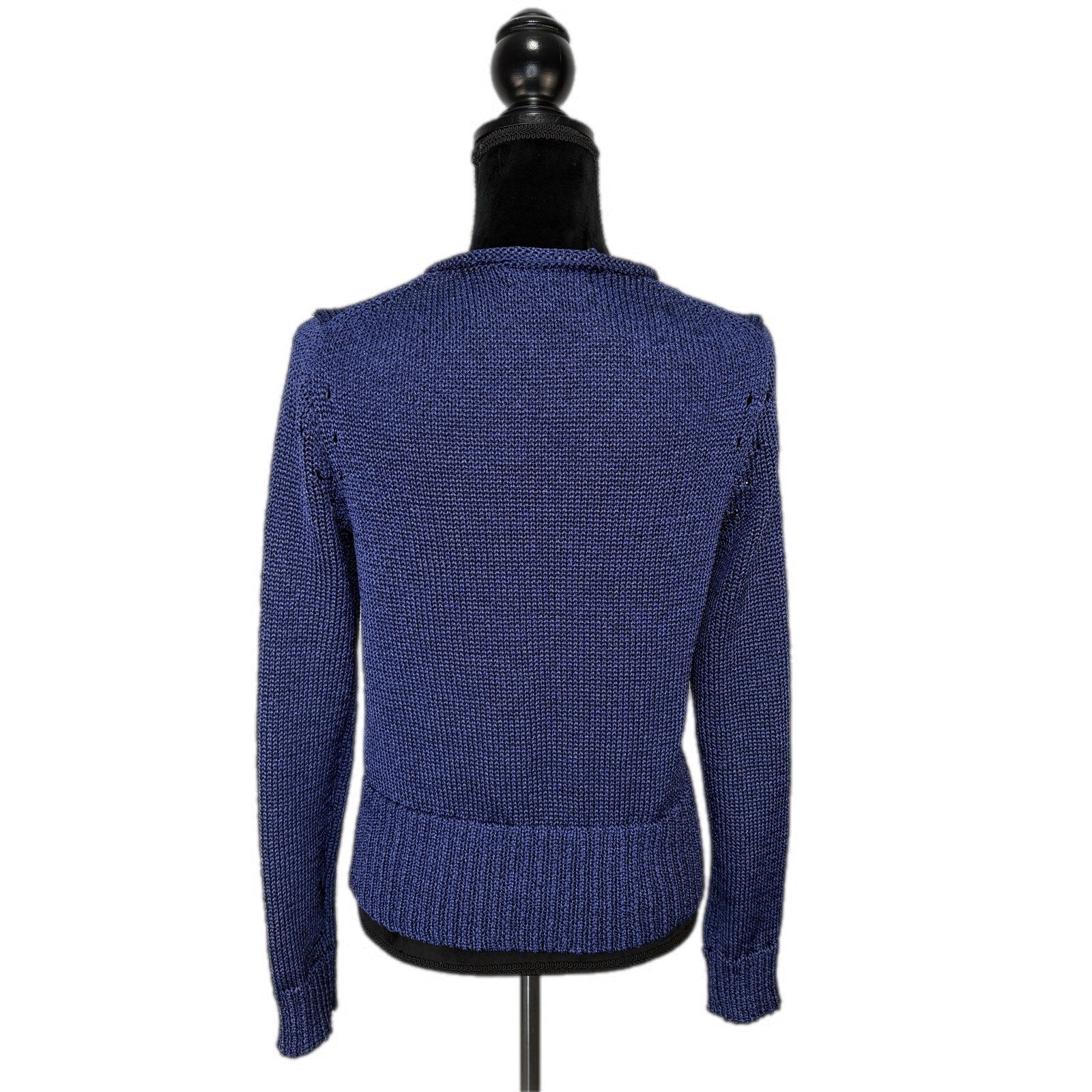 Banana Republic Blue Metallic Knit Sweater - Women's Size M