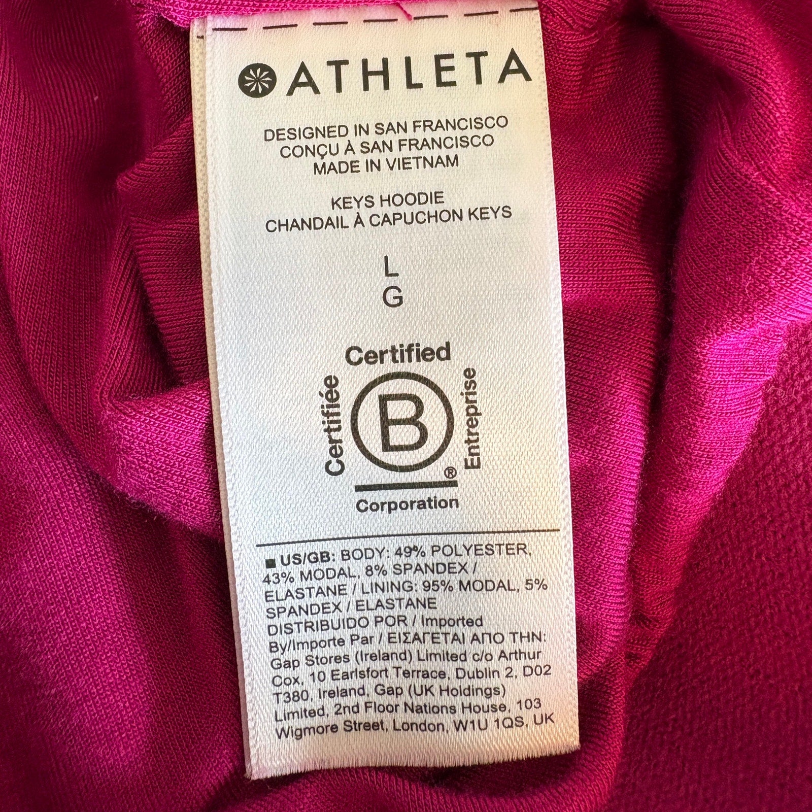 Athleta Alicia Keys Fuchsia Full Zip Athleisure Jacket - Women's Size L