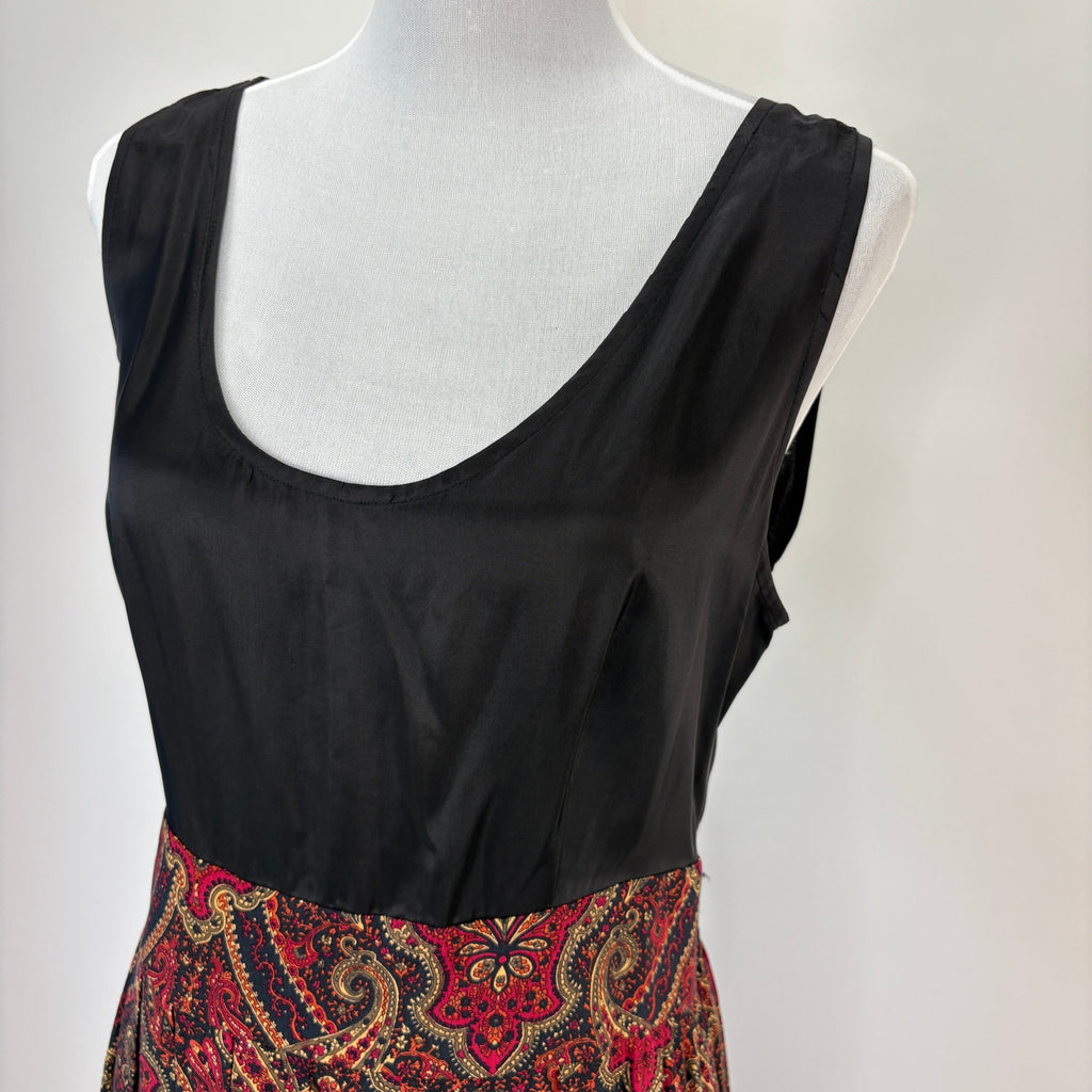 Vintage Dark Heritage Paisley Quilted Jacket and Matching Dress - Women's 14