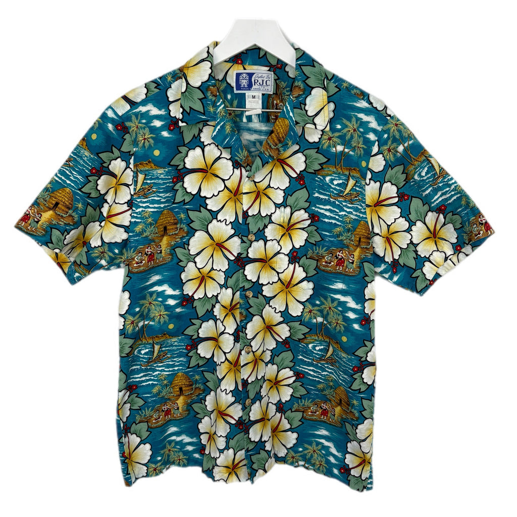 Vintage Hula Girls Hawaiian Shirt Made in USA - Men's Size M