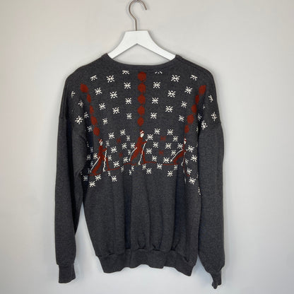 American Vintage Ski Snowflakes Crewneck Sweatshirt - Adult Size XL