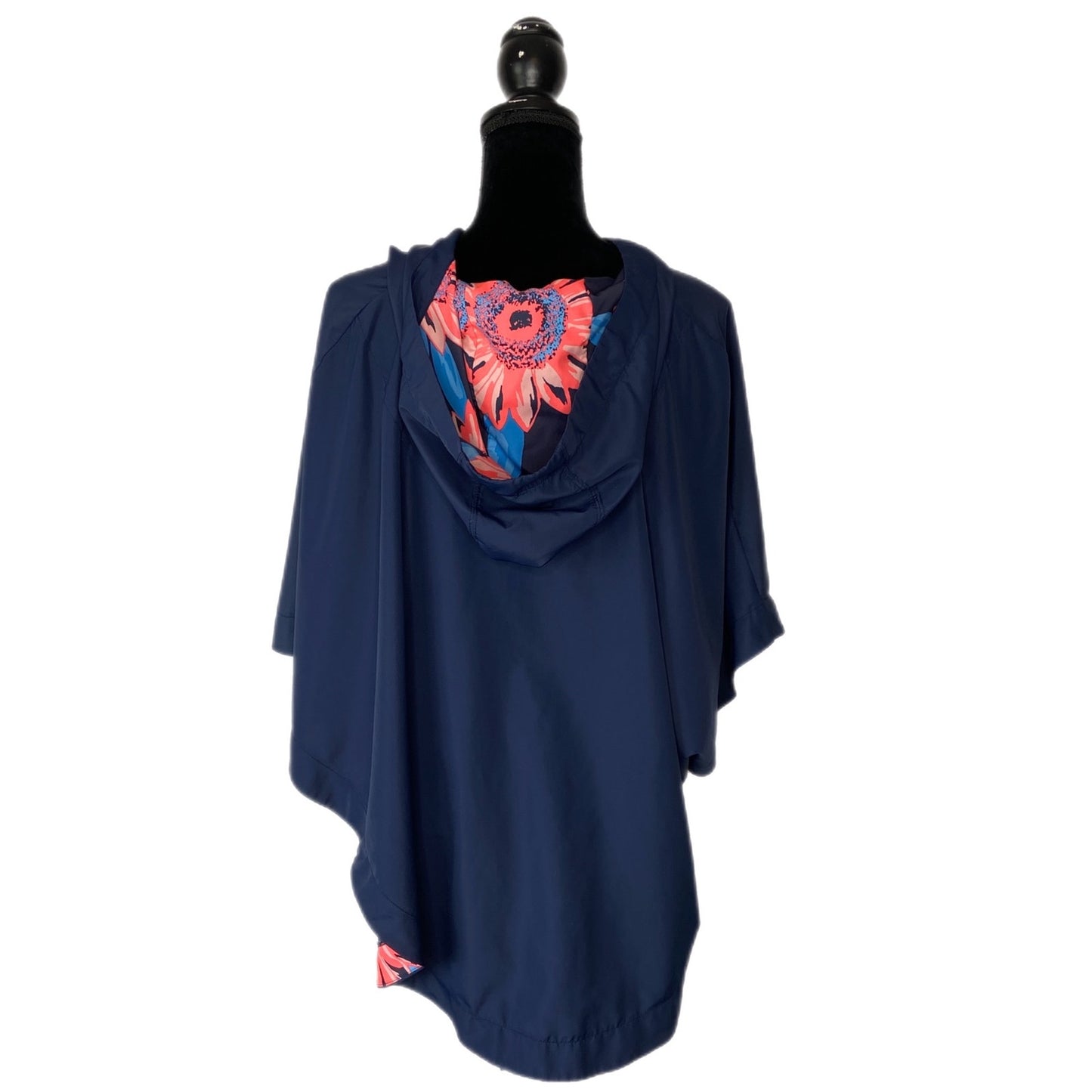 aerie Blue Hooded Kangaroo Pocket Poncho - Women's Size L/XL