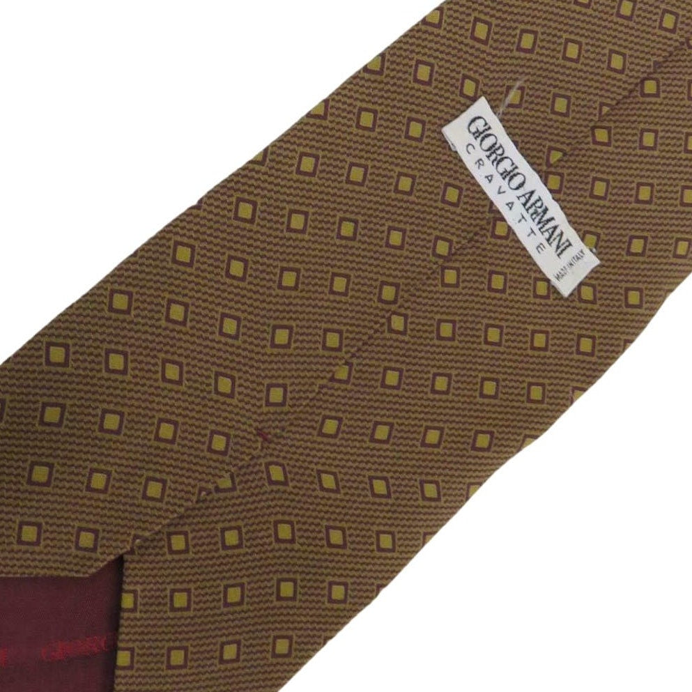 Vintage Silk Giorgio Armani Gold Pattern Men's Tie Made in Italy