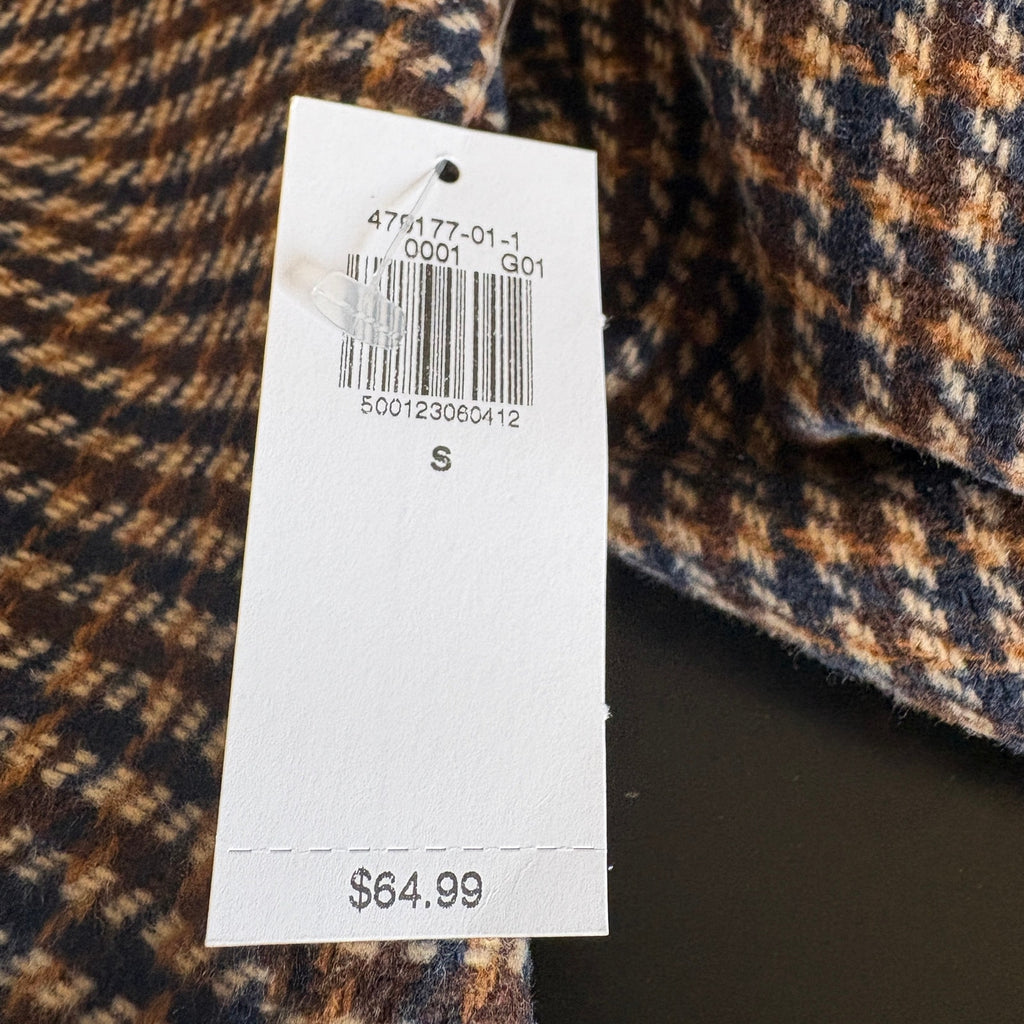 Oversized Brown Plaid Double Breasted Blazer - Women's Size Small