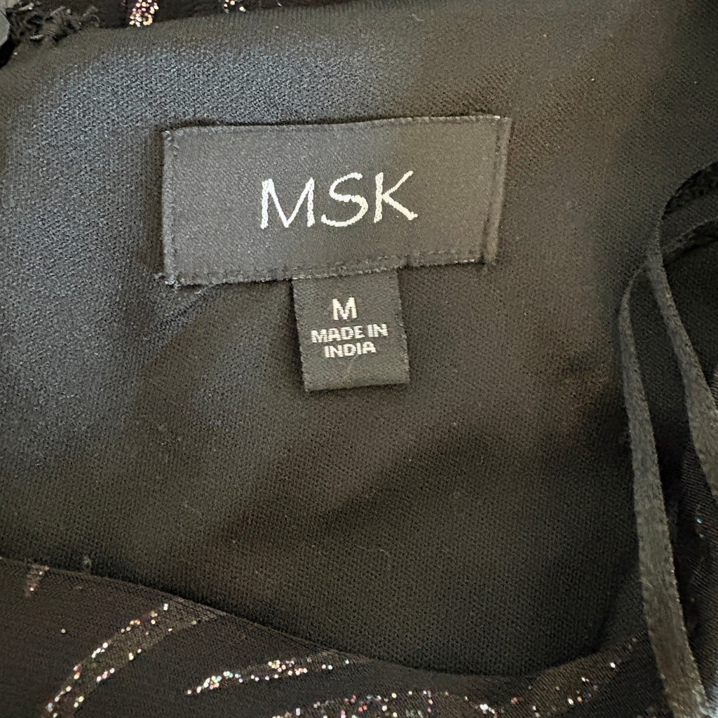 Sparkle Patterned Long Sleeve Dress - Women's Size M