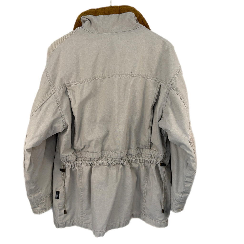 Khaki Flannel Lined Cinch Waist Jacket - Women's Size M