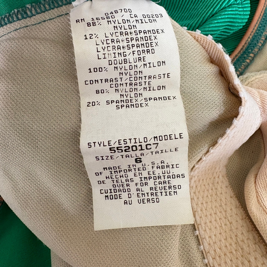 Vintage Oscar de la Renta Shimmery Green 1 pc Bathing Suit - Women's Size 6