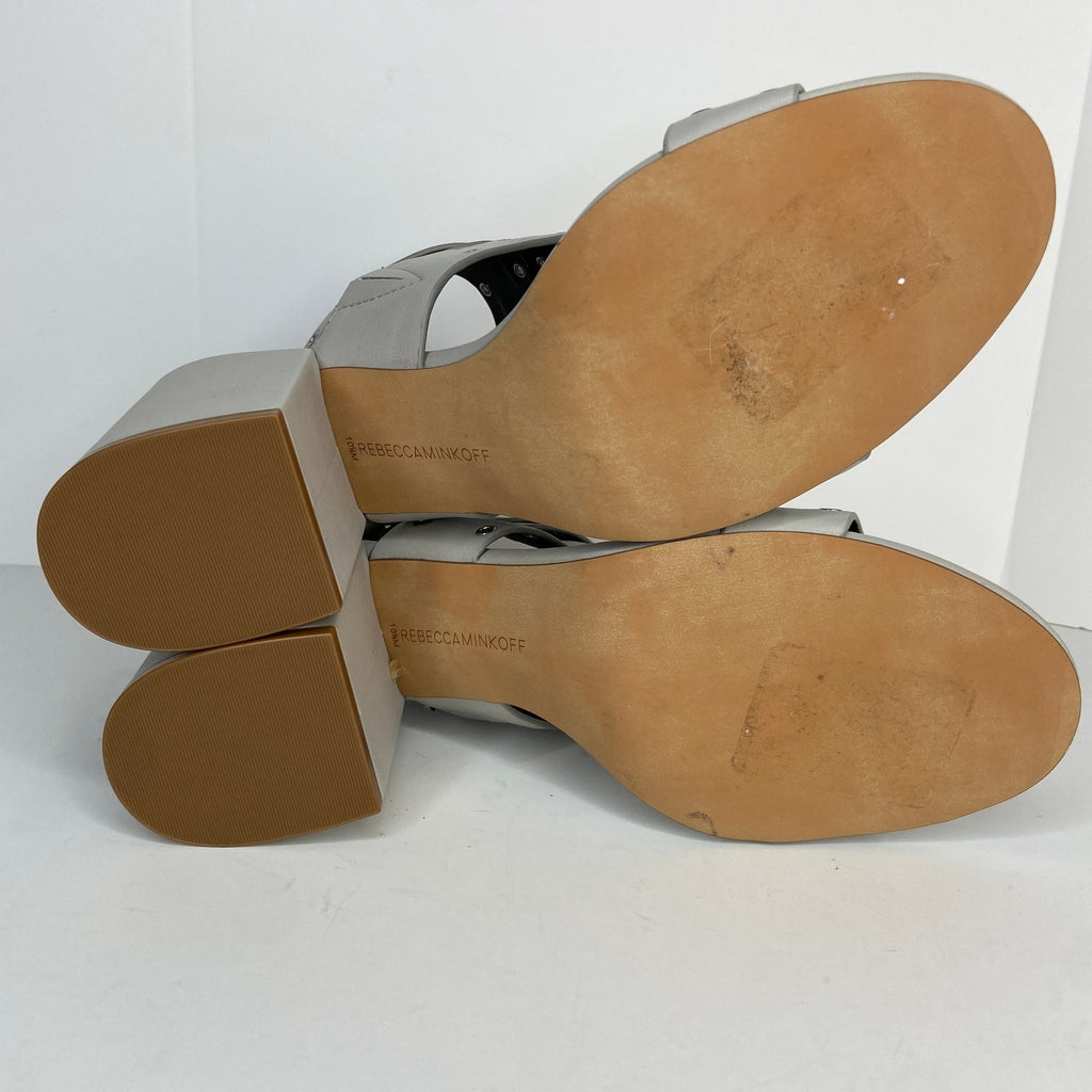 Rebecca Minkoff Carter Grommet Ankle Strap Chunky Heel Sandals - Women's 10.5