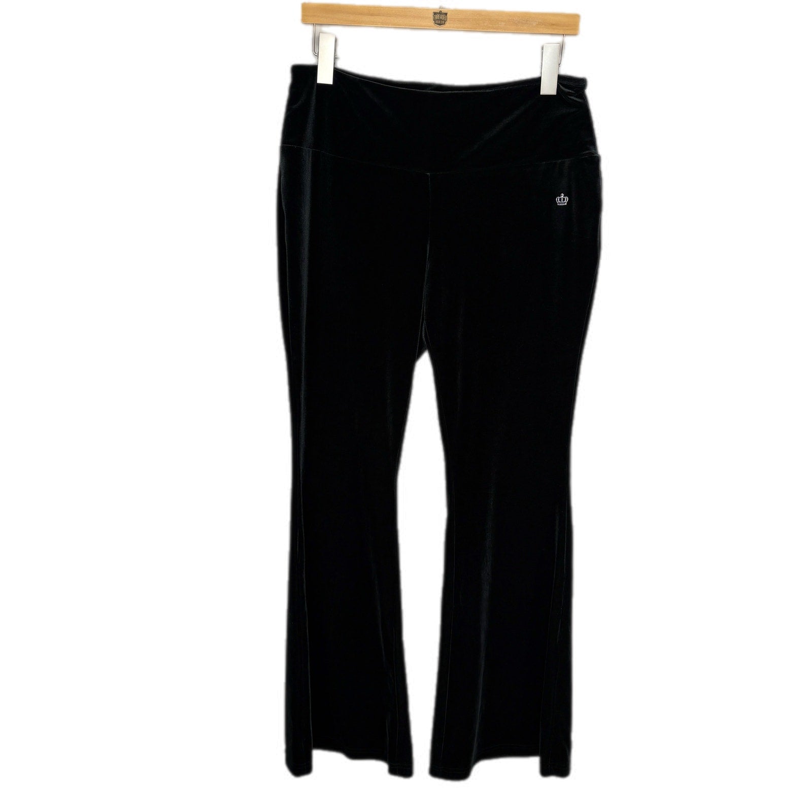 Juicy Flare Leg Black Velvet Pants - Women's Size L