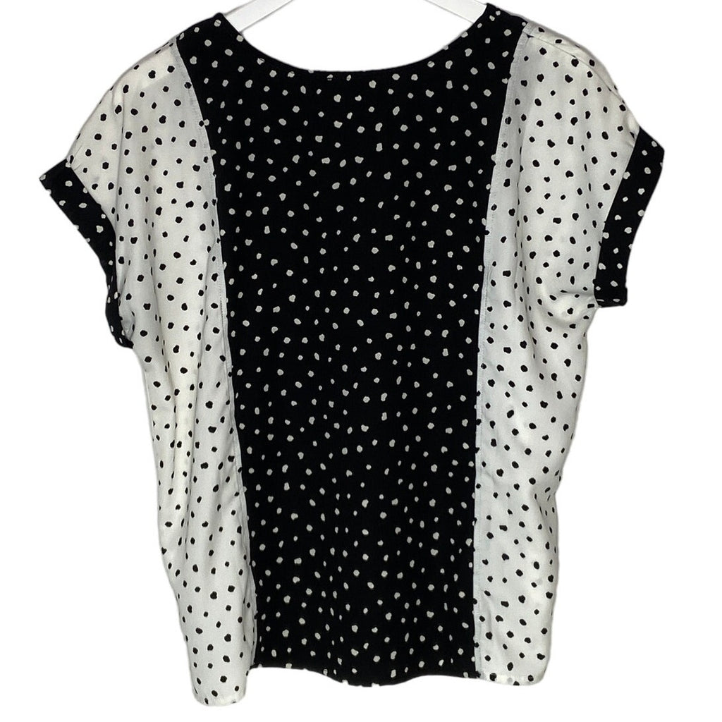 Oversized W5 Black White Distorted Dots Pullover Top - Women's Size Small