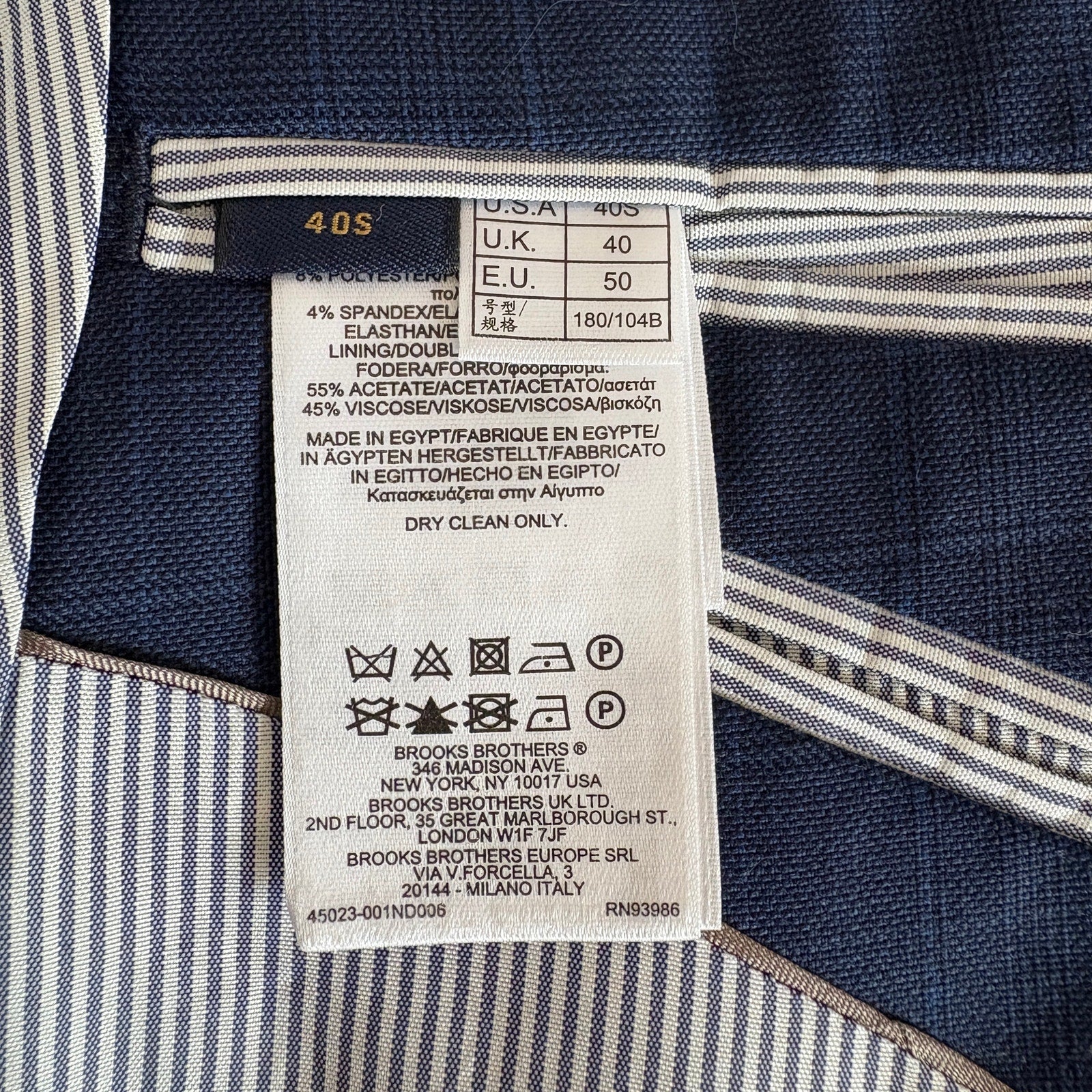 Brooks Brothers Blue Wool Blend Plaid Two Button Regent Fit Jacket - Men's 40S