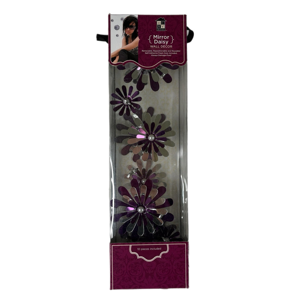 Mirror Purple Daisy Wall Decor - 10 pieces NIB